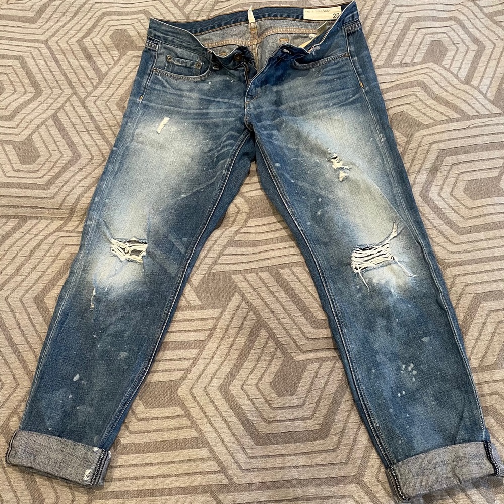 Rag and Bone - Distressed Boyfriend Jeans - 28